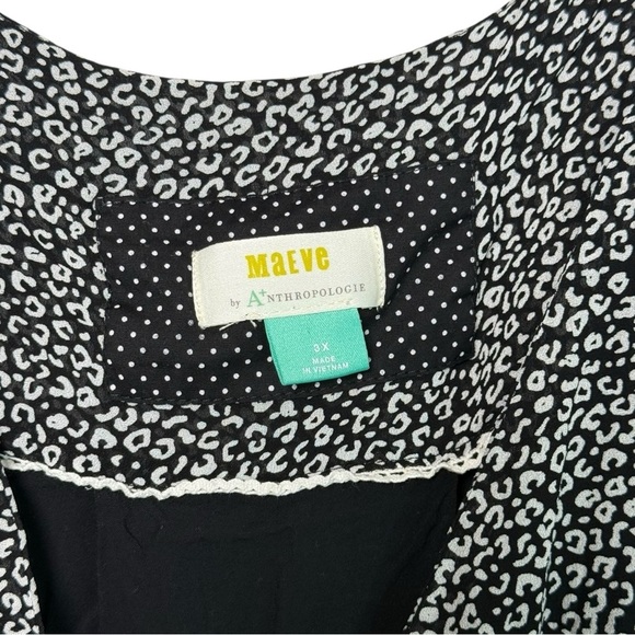 Anthropologie 3X Leopard Print Wrap Long Sleeve Mini Dress - Picture 6 of 12